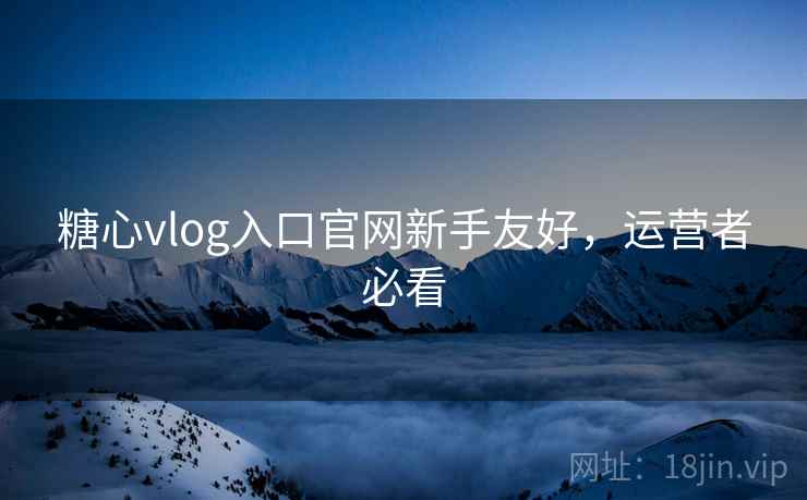 糖心vlog入口官网新手友好，运营者必看  第2张