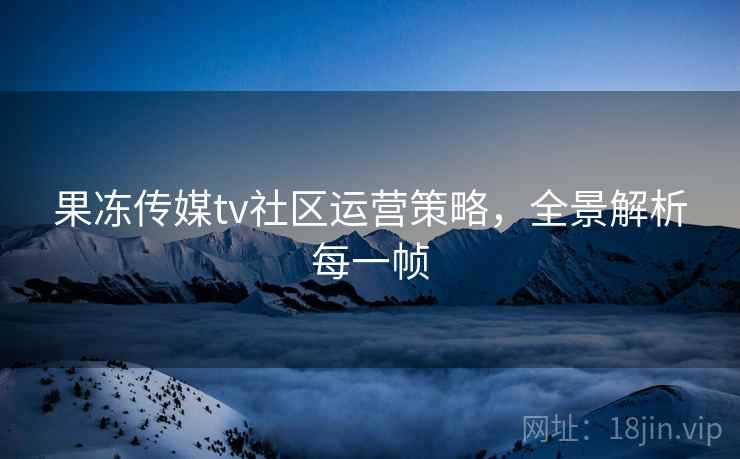 果冻传媒tv社区运营策略，全景解析每一帧  第2张